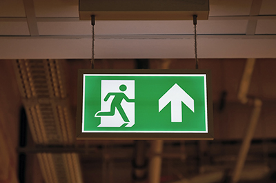 Running Man Emergecny Exit Light for Compliance, Workplace health and safety, keeping your car park safe