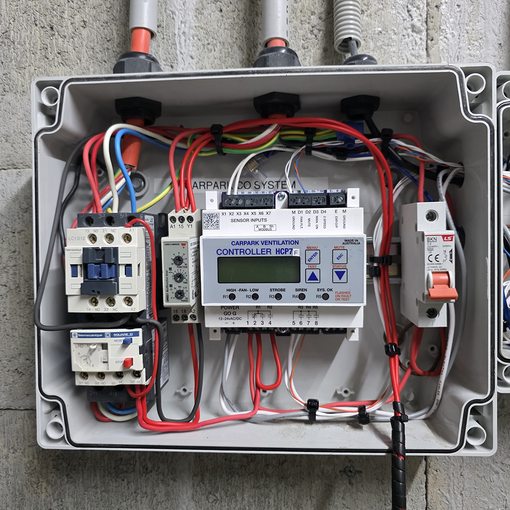 new Installation of Carbon Monoxide Car Fan Control System in Melbourne CBD Location