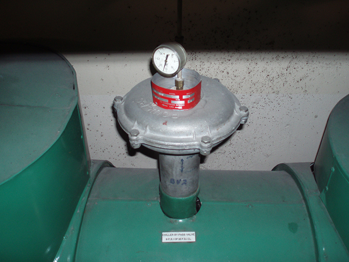 HVAC System pneumatic Damper actuator and linkage for a return air system in a Melbourne CBD Plant room