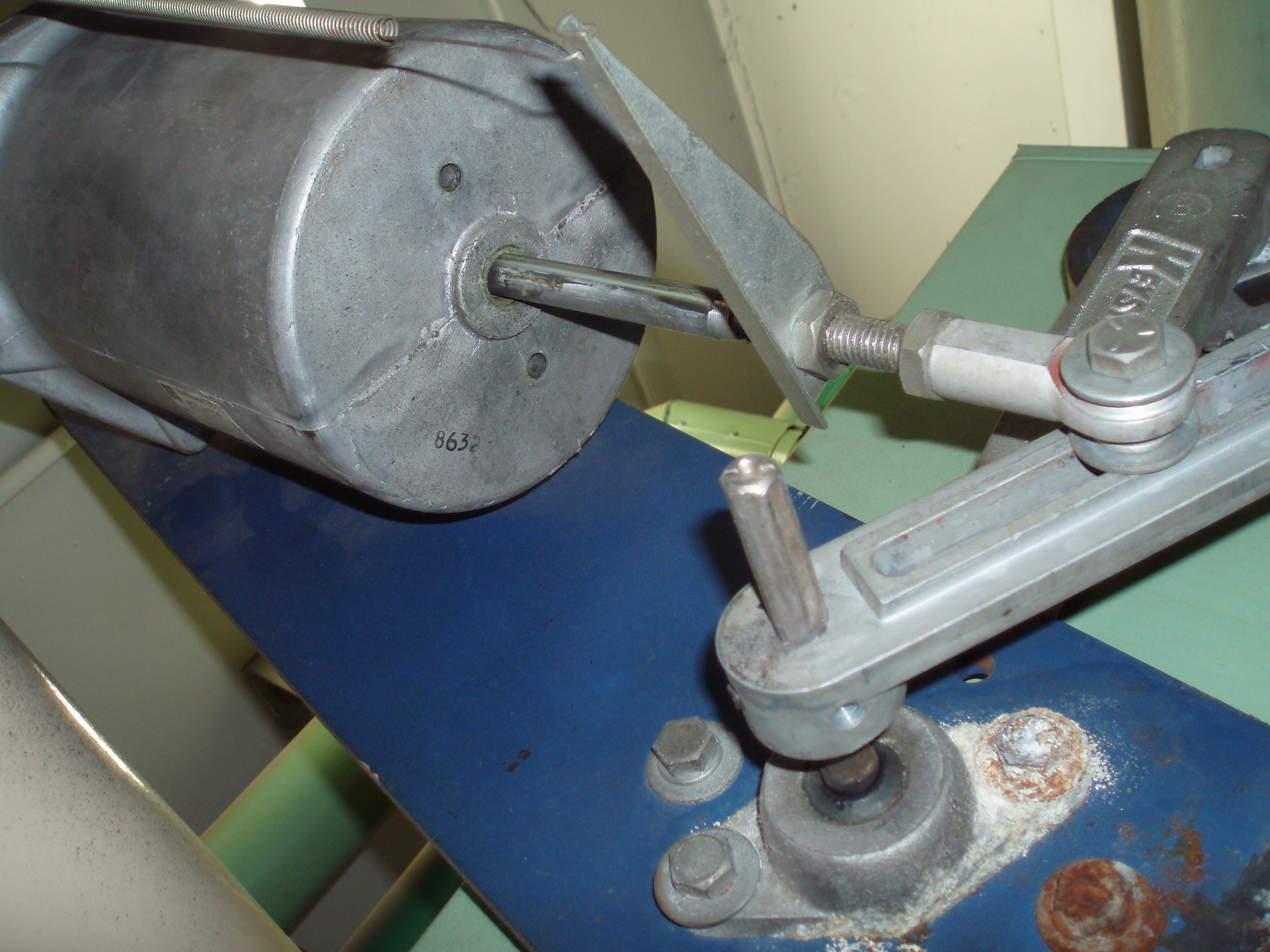 HVAC System pneumatic Damper actuator and linkage for a return air system in a Melbourne CBD Plant room