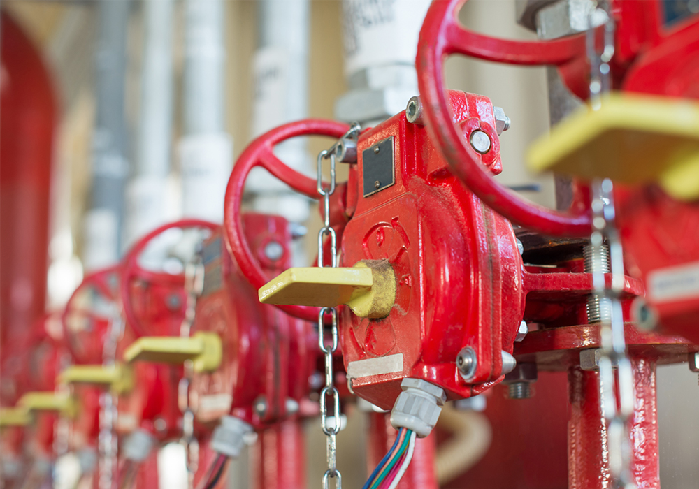 fire protection system sprinkler installation shut off valves in the off position in Sydney Commercial Property Building