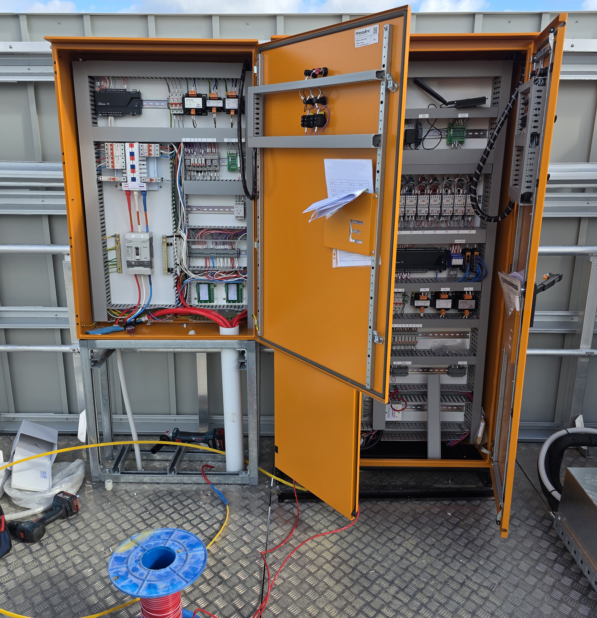 HVAC Monitoring for Unsupervised Buildings - Mechanical Services HVAC Mechanical switchboard in Melbourne Commercial Building serving multiple exhaust air fans and supply air fans, and Airhandling Units - fire system integration and connections