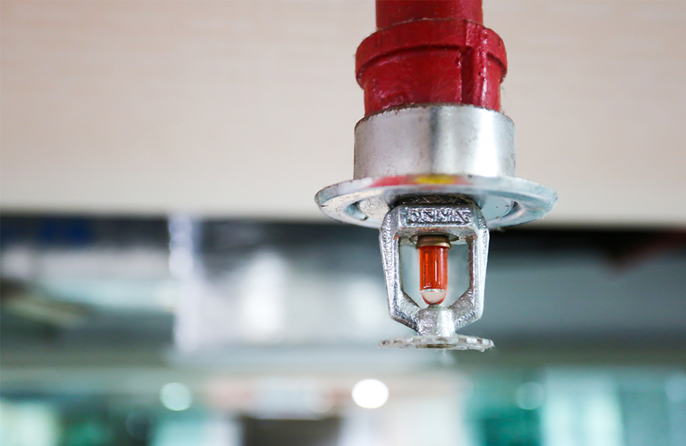 fire protection system sprinkler head closeup