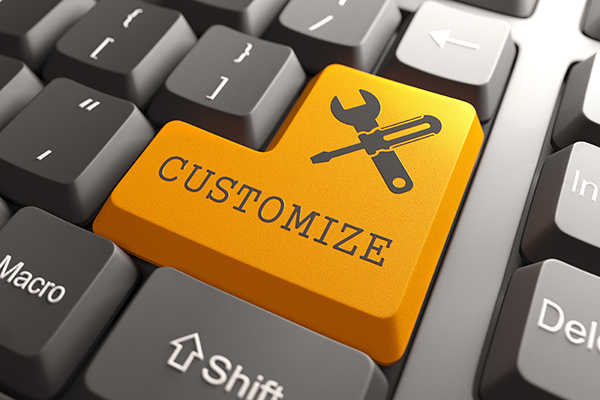 Computer keyboard with tools and cutomization for trade and technical commercial property clientele