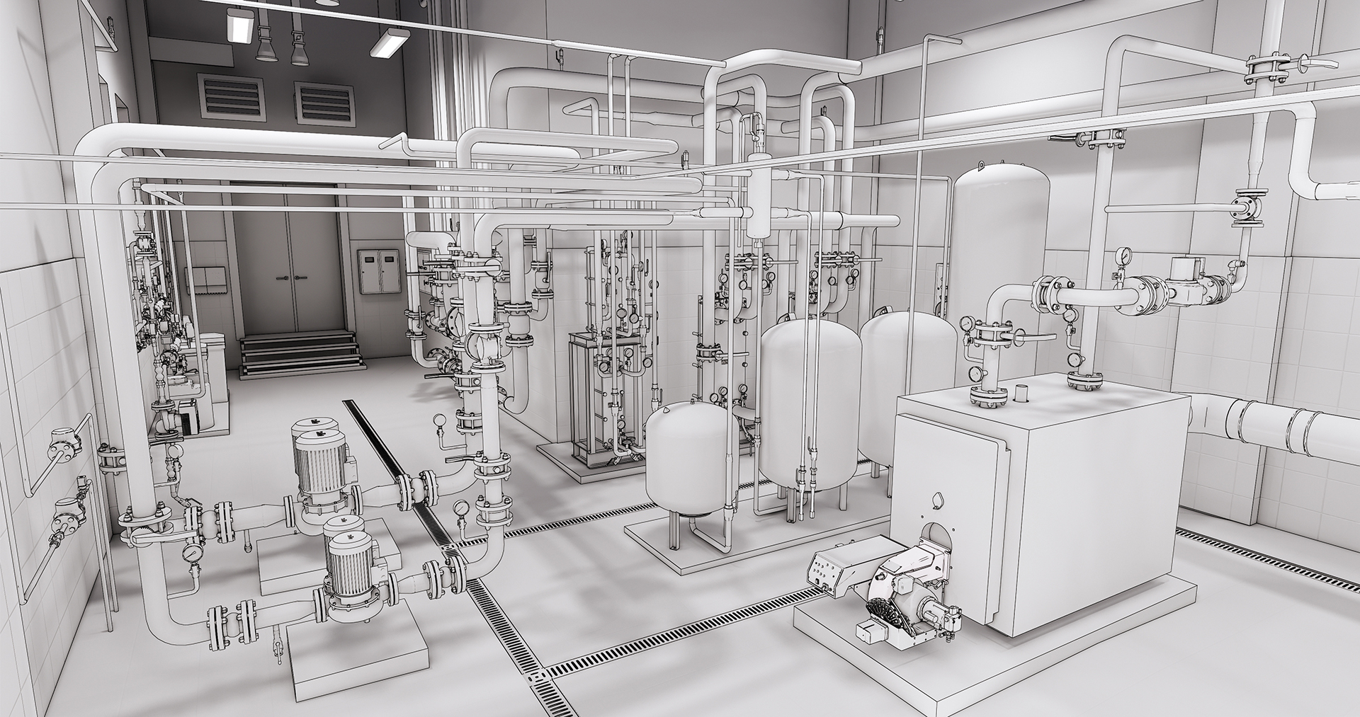Unsupervised Building HVAC Plant Room – Black & White Technology Image Description

A striking black-and-white photograph of a modern commercial HVAC plant room operating within an unsupervised building environment. Large chilled water and condenser water pipework runs through the mechanical plant space, surrounded by pumps, valves, sensors, and automated control equipment. Digital Building Management System (BMS) technology is integrated throughout the plant room, with field controllers, communication networks, smart meters, and monitoring devices continuously collecting operational data.

The image conveys a sense of advanced remote building management, where HVAC systems are monitored and controlled without the need for permanent on-site staff. Industrial mechanical equipment is contrasted against subtle digital overlays displaying real-time performance metrics, energy consumption, temperatures, alarms, and equipment status. The monochrome presentation highlights the complexity of the infrastructure while emphasising reliability, automation, and predictive maintenance.

Representative of commercial buildings across Melbourne, Sydney, and Canberra, the image showcases how modern HVAC systems can be remotely supervised through cloud-based monitoring, smart analytics, and integrated building automation platforms. The scene reflects energy efficiency, operational resilience, asset protection, and the future of intelligent building operations.