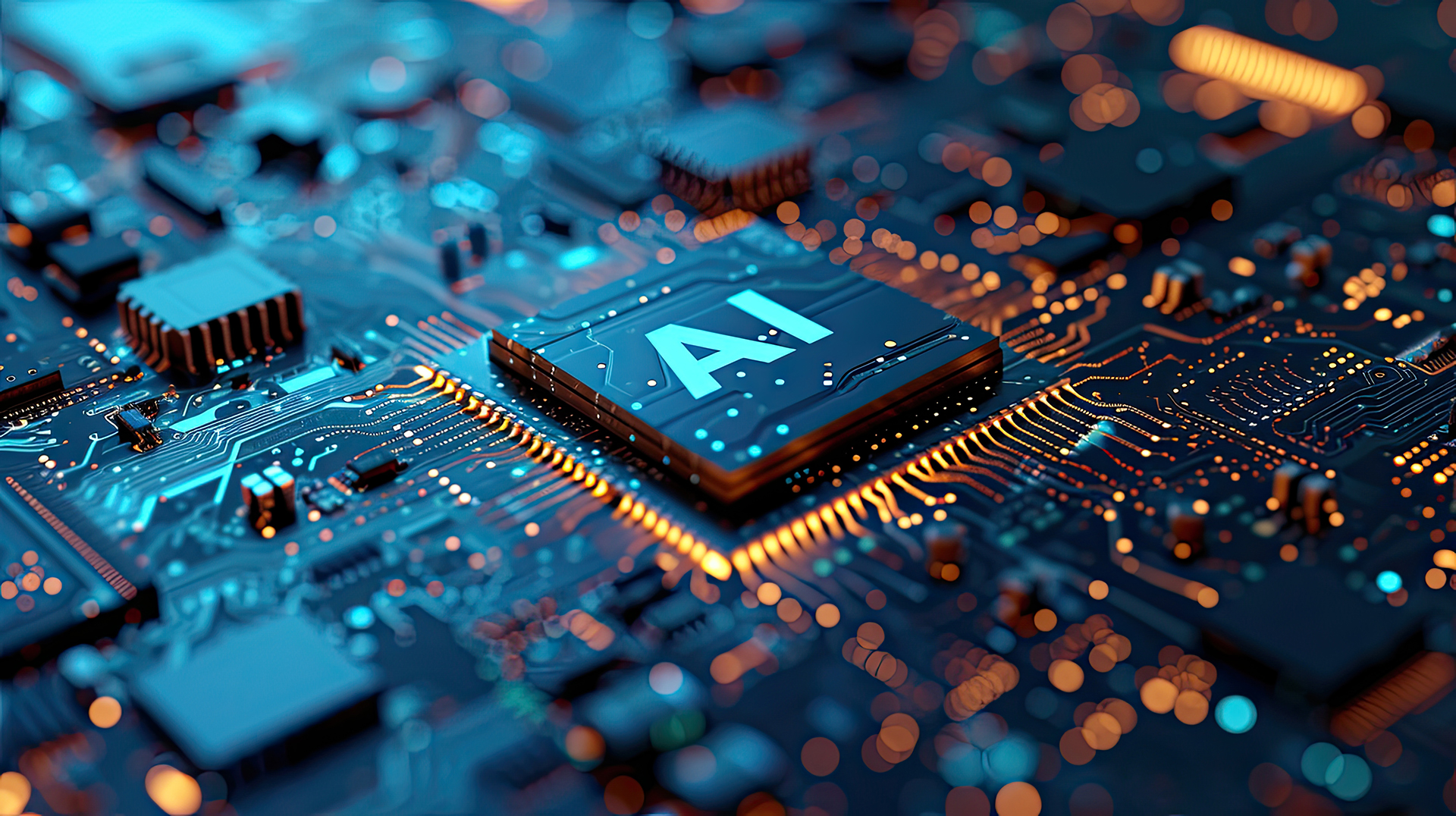 Unsupervised Buildings – AI and Predictive Monitoring - A close-up image of an advanced microchip with the letters “AI” prominently displayed on its surface, symbolising the growing role of artificial intelligence in modern building operations. The chip is surrounded by intricate electronic circuits, digital pathways, and flowing data connections, representing the continuous stream of information collected from building systems and connected assets. The image illustrates how artificial intelligence can support the operation of unsupervised buildings by analysing large volumes of data from Building Management Systems (BMS), energy meters, HVAC equipment, water meters, occupancy sensors, lighting systems, generators, lifts, and other critical infrastructure. Digital overlays suggest real-time monitoring, predictive analytics, automated alarms, and intelligent decision-making. Rather than replacing building operators, the technology acts as an additional layer of insight, helping identify abnormal occupancy patterns, chiller efficiency drift, water consumption anomalies, unexpected energy spikes, equipment performance issues, and contractor attendance trends before they become costly problems. Machine learning algorithms continuously compare current performance against historical operating data to identify opportunities for improvement. Representative of the next generation of smart building technology being adopted throughout Sydney, Melbourne, Canberra, Brisbane, Adelaide, and Perth, the image conveys innovation, automation, predictive maintenance, energy optimisation, and data-driven building performance. It highlights how AI can transform building data into actionable intelligence, improving operational efficiency, reducing risk, and supporting the effective management of unsupervised commercial buildings.