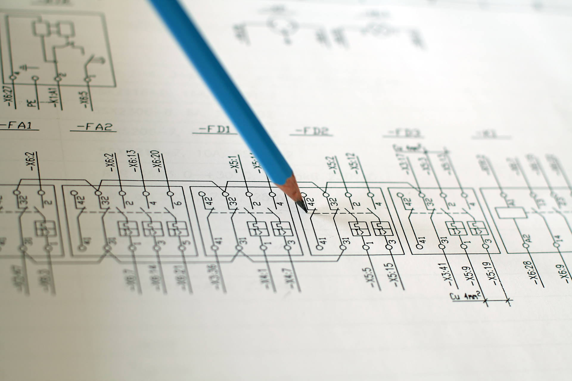 electrical Schematic drawings up close