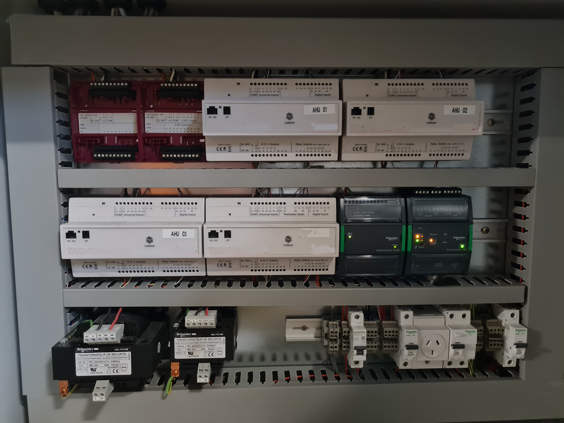 legacey schneider electric BMS controllers in switchboard