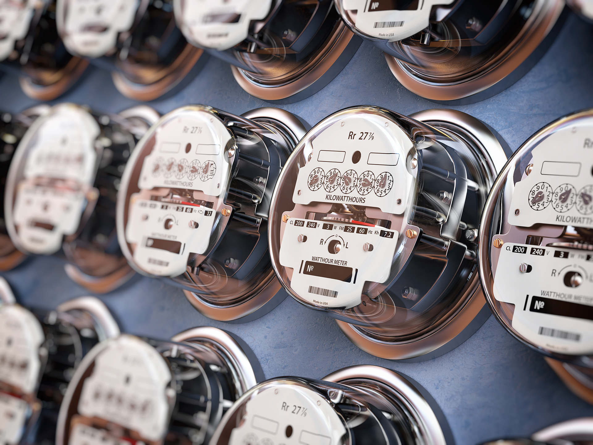Commercial building energy meters representing electrical metering verification and BMS integration during BMS recommissioning.